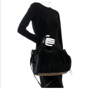 alexander wang black suede rocco bag